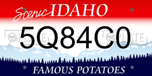 5Q84C0 Idaho License Plate