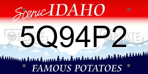 5Q94P2 Idaho License Plate