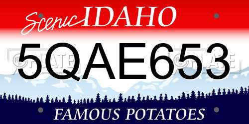 5QAE653 Idaho License Plate