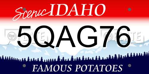 5QAG76 Idaho License Plate