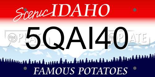5QAI40 Idaho License Plate