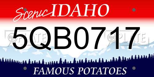 5QB0717 Idaho License Plate