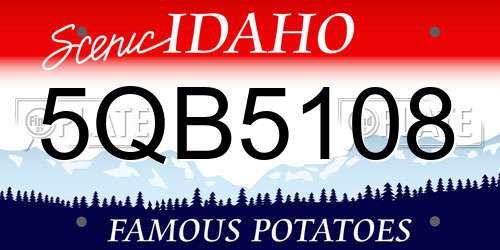 5QB5108 Idaho License Plate
