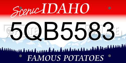 5QB5583 Idaho License Plate