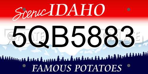 5QB5883 Idaho License Plate
