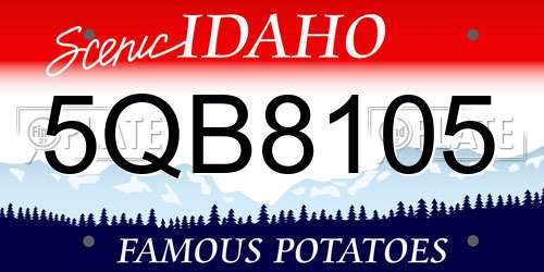 5QB8105 Idaho License Plate