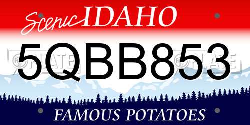 5QBB853 Idaho License Plate