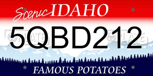 5QBD212 Idaho License Plate