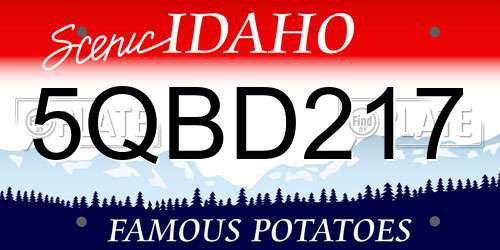 5QBD217 Idaho License Plate