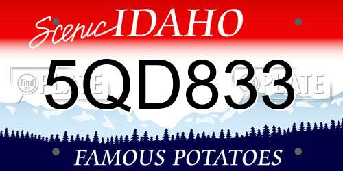 5QD833 Idaho License Plate
