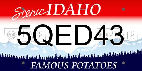 5QED43 Idaho License Plate