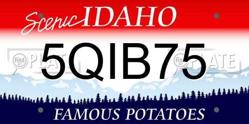5QIB75 Idaho License Plate