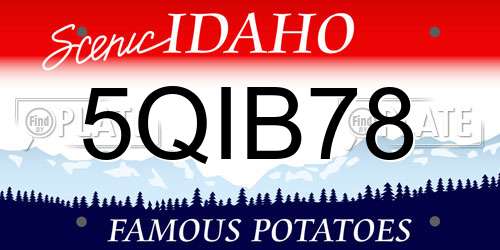 5QIB78 Idaho License Plate
