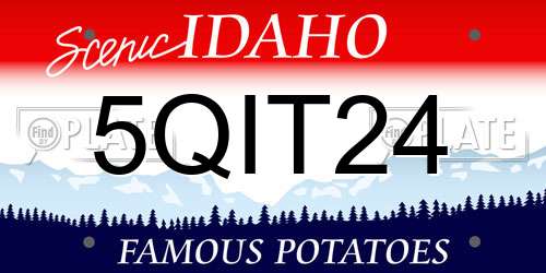 5QIT24 Idaho License Plate
