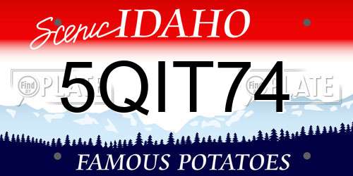 5QIT74 Idaho License Plate