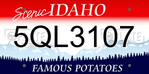 5QL3107 Idaho License Plate