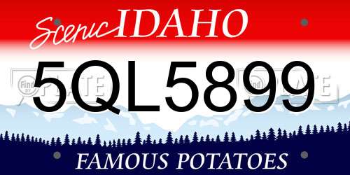 5QL5899 Idaho License Plate