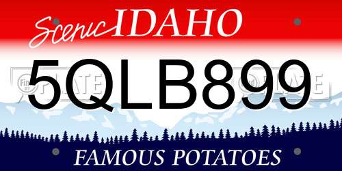 5QLB899 Idaho License Plate