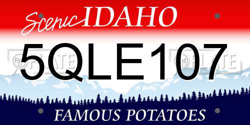 5QLE107 Idaho License Plate