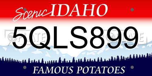 5QLS899 Idaho License Plate
