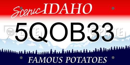 5QOB33 Idaho License Plate