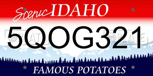 5QOG321 Idaho License Plate