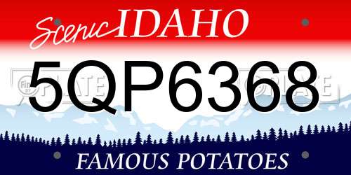 5QP6368 Idaho License Plate