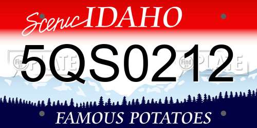 5QS0212 Idaho License Plate