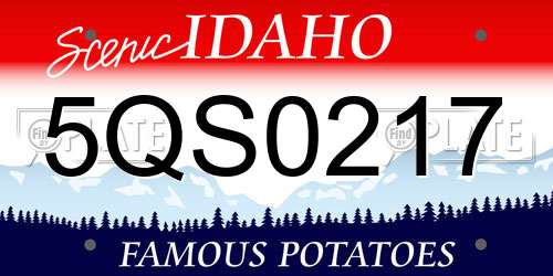 5QS0217 Idaho License Plate