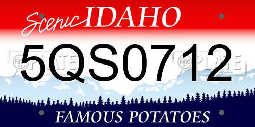 5QS0712 Idaho License Plate