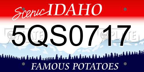 5QS0717 Idaho License Plate