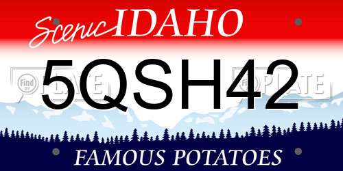 5QSH42 Idaho License Plate