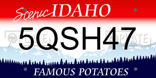 5QSH47 Idaho License Plate