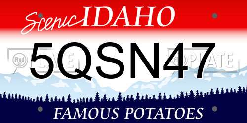 5QSN47 Idaho License Plate