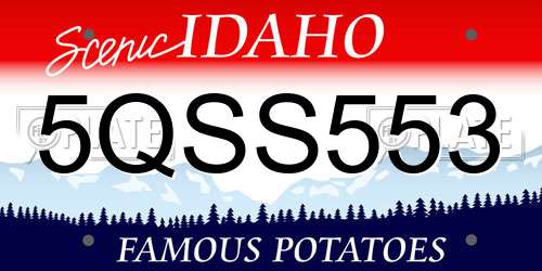 5QSS553 Idaho License Plate