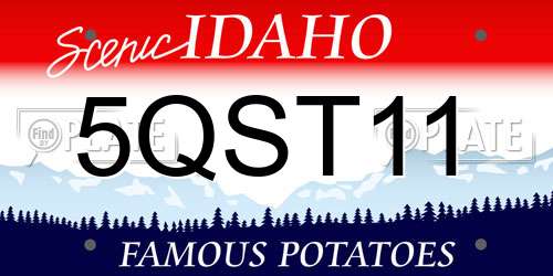 5QST11 Idaho License Plate