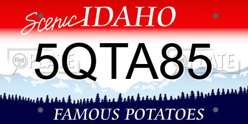 5QTA85 Idaho License Plate