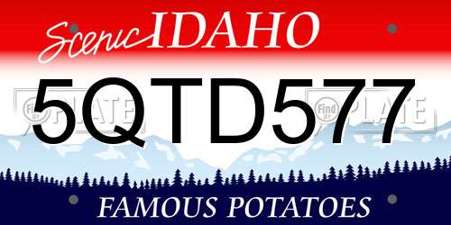 5QTD577 Idaho License Plate