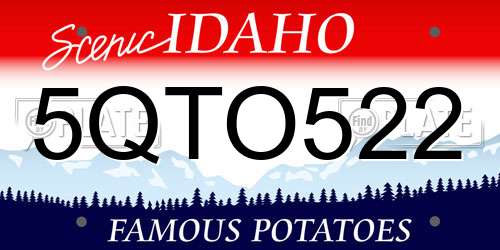 5QTO522 Idaho License Plate