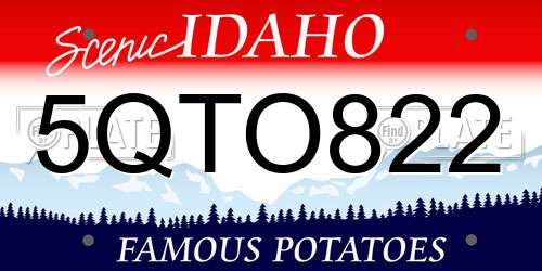 5QTO822 Idaho License Plate