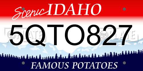 5QTO827 Idaho License Plate