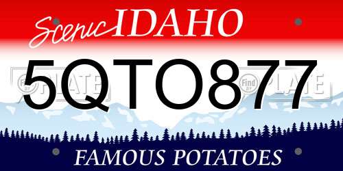 5QTO877 Idaho License Plate