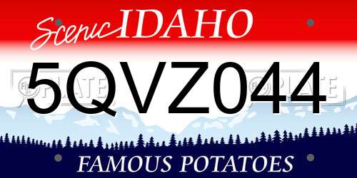 5QVZ044 Idaho License Plate
