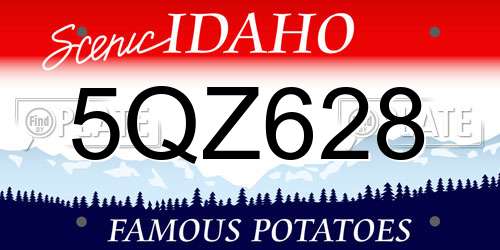 5QZ628 Idaho License Plate