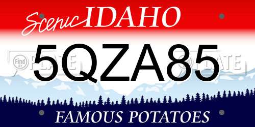 5QZA85 Idaho License Plate