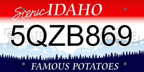 5QZB869 Idaho License Plate