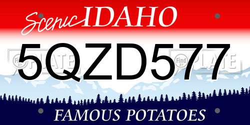 5QZD577 Idaho License Plate