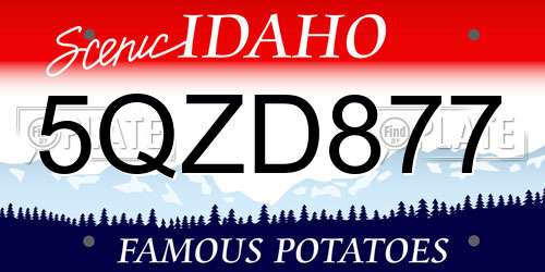 5QZD877 Idaho License Plate
