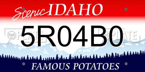 5R04B0 Idaho License Plate