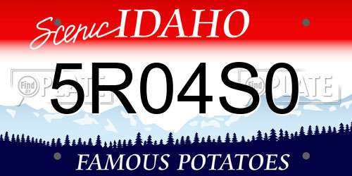 5R04S0 Idaho License Plate